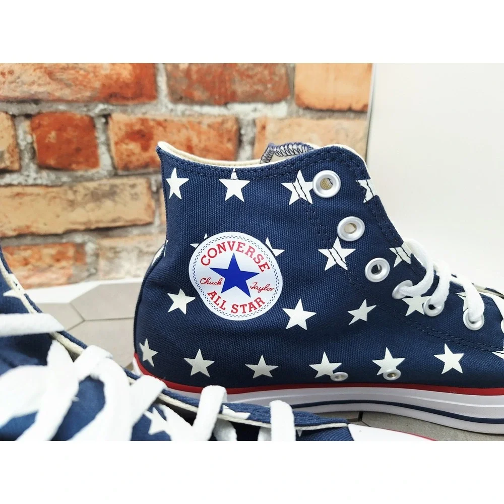 Converse Chuck Taylor All Star Hi Navy Stars Mens 8.5 USA Red White Blue A15503F
